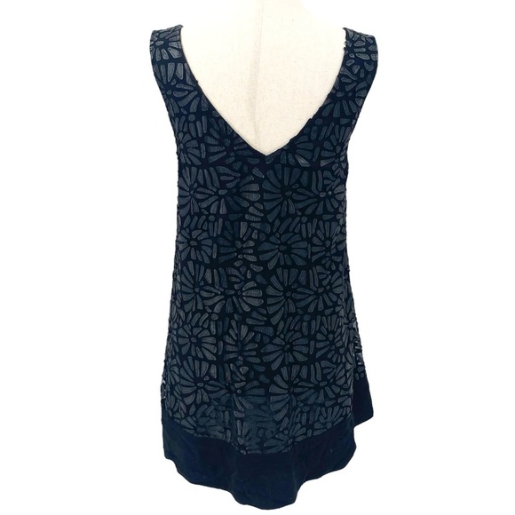 Plenty by Tracy Reese Black A-Line Floral Party Mini Dress Small - Picture 2 of 10
